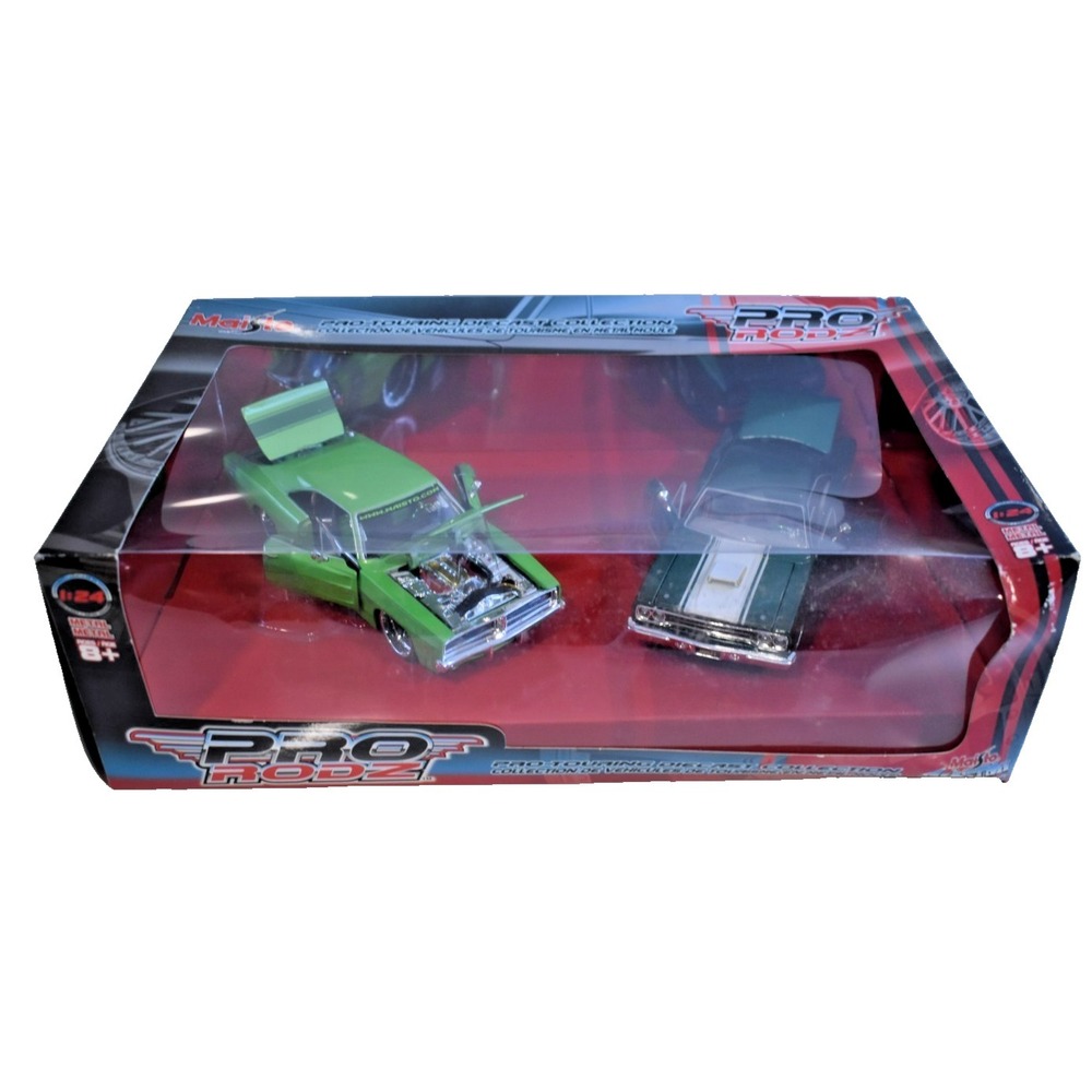 Maisto Pro Rodz 1969 Plymouth GTX Dodge Charger 1:24 Diecast Car Set